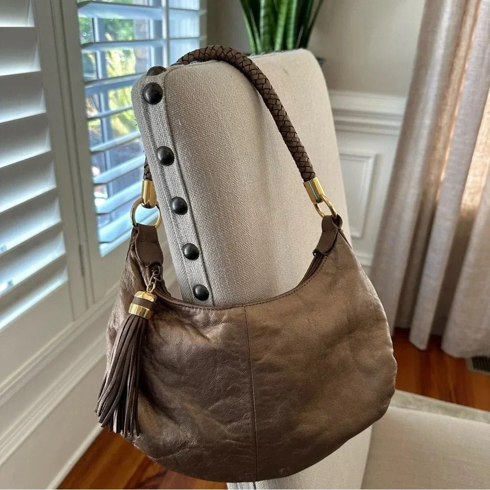 Great American Leatherworks Bronze Leather Small Shoulder Bag 90s Hobo Y2K